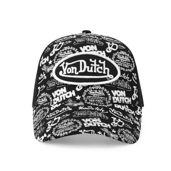 CS5A3127 Logo Stamp Trucker Hat - Black and White